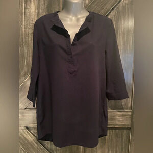 Joan Vass Navy Blue Blouse